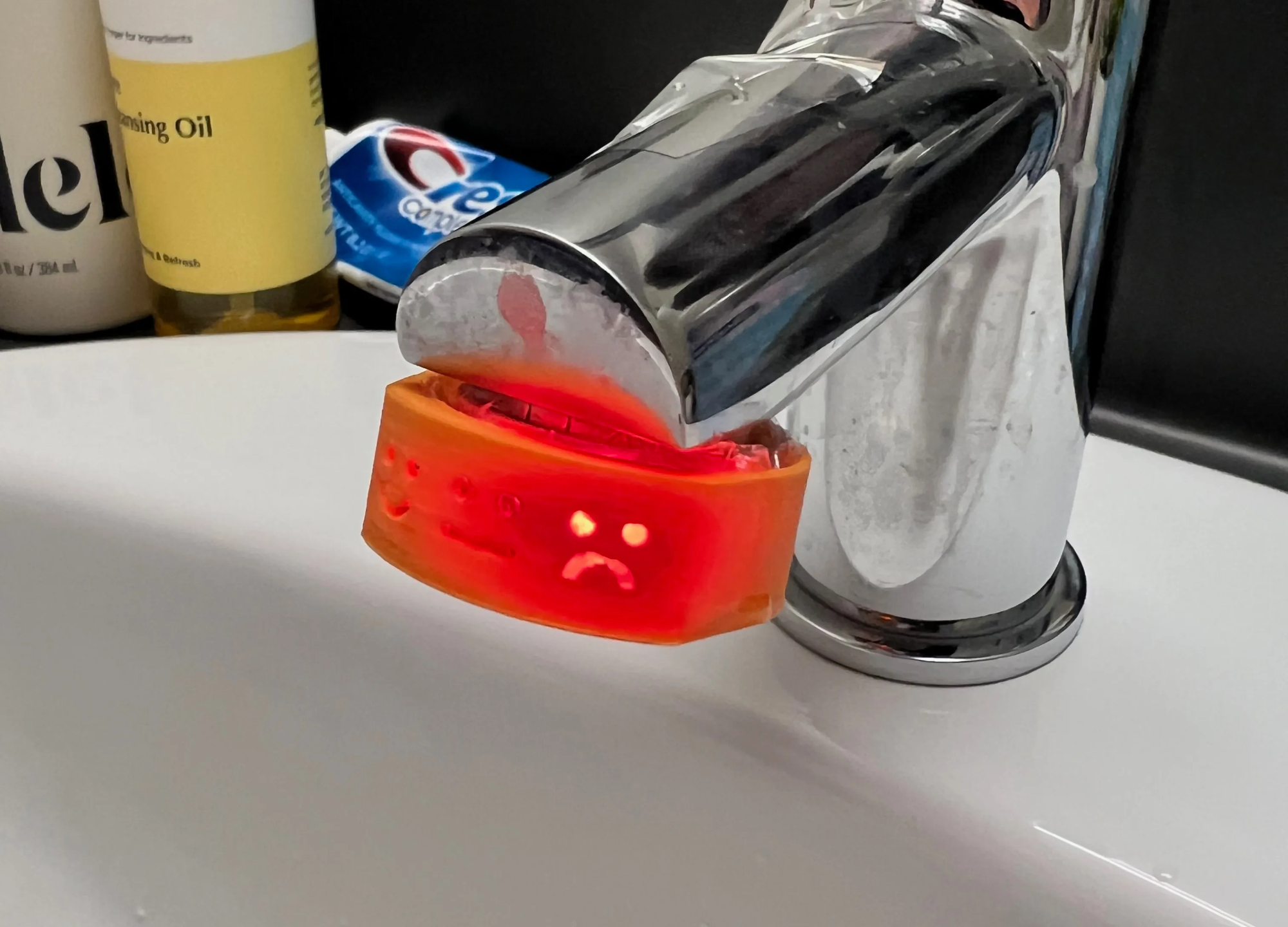 Glow Tap showing red light — time to turn off the water